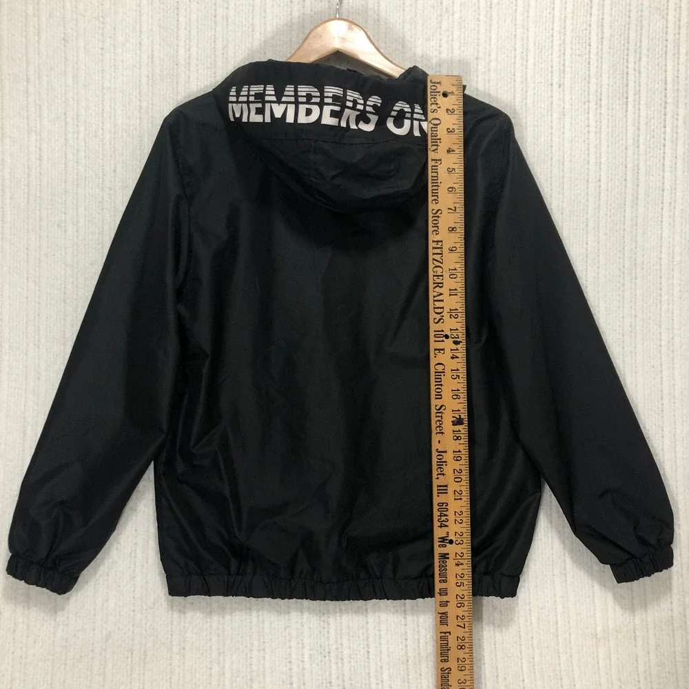 Members Only Mens Black Half Zip Windbreaker Anorak Hooded Jacket ML120212‎ S